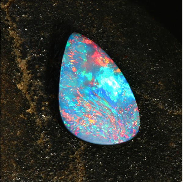 12.9 Ct Australian Opal Doublet, Stunning Color, Loose Stone, Multi Fire #LXS020