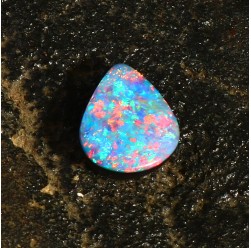 3.4 Ct Australian Black Opal Doublet, Stunning Color, Loose Stone, Red Flash #LXS024