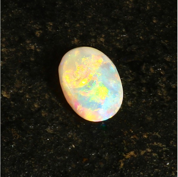 2.95 Cts Australian Solid White Opal, Multifire Gemstone, Loose Stone #LXS004