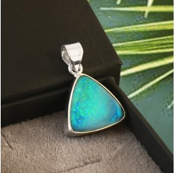 Natural Australian Opal Doublet pendant in 925 Sterling Silver #LXJ024