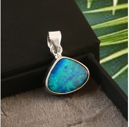 Beautiful Australian Opal Doublet Pendant in 925 Sterling Silver #LXJ026