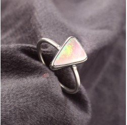 Australian Opal Doublet Ring in 925 Sterling Silver US-6.75